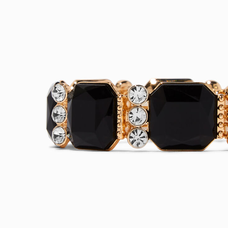 Black Rhinestone Stretch Bracelet ,