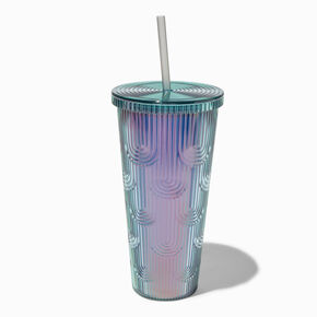 Ombre Teal Waterfall Textured Tumbler,