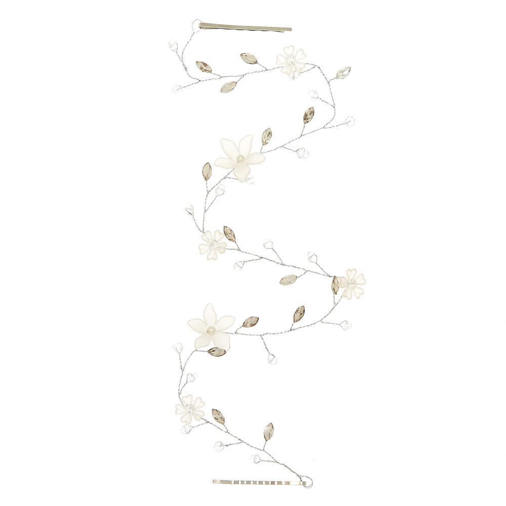 Silver Frosted Flower Hair Vine,