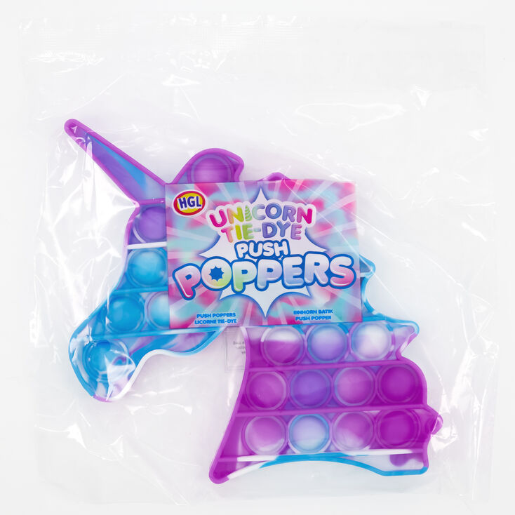 Tie-Dye Unicorn Push Poppers Fidget Toy &ndash; Styles May Vary,