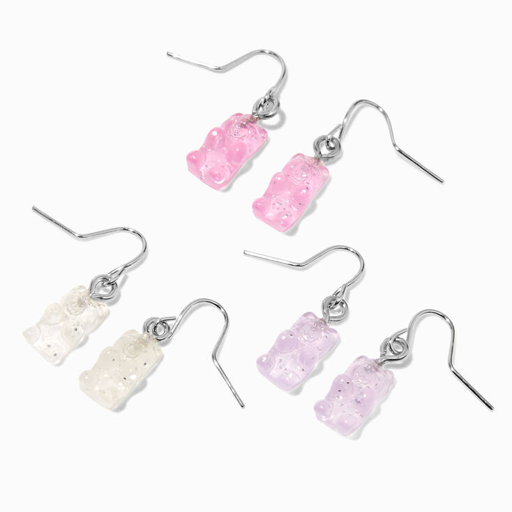 Glitter 0.5&quot; Gummy Bears&reg; Drop Earrings - 3 Pack,