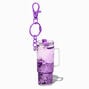 Purple Tumbler Water-Filled Glitter Keychain,