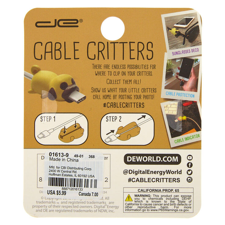 Pug Cable Critter - Brown,