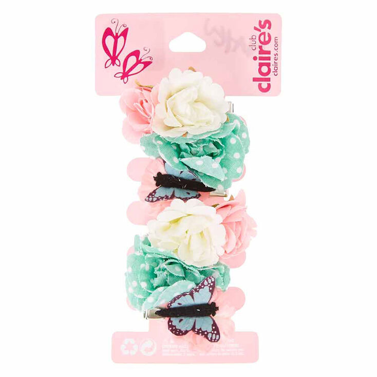 Lot de 6 barrettes motif papillons de jardin pour enfant,