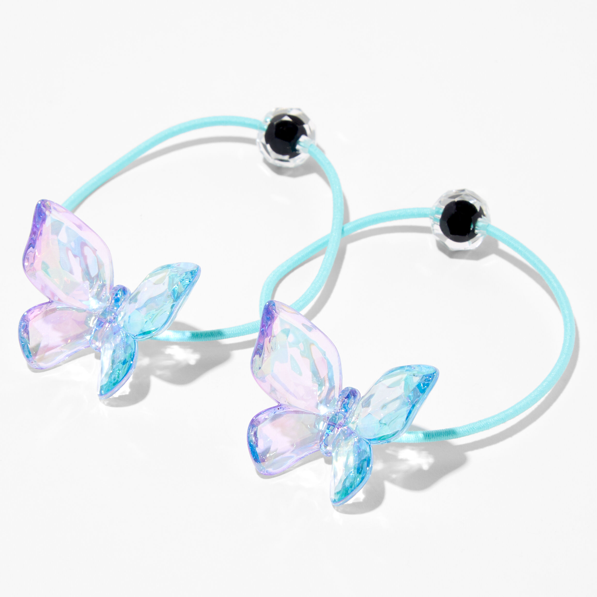 Blue Butterfly Beaded Hair Ties - 2 Pack,