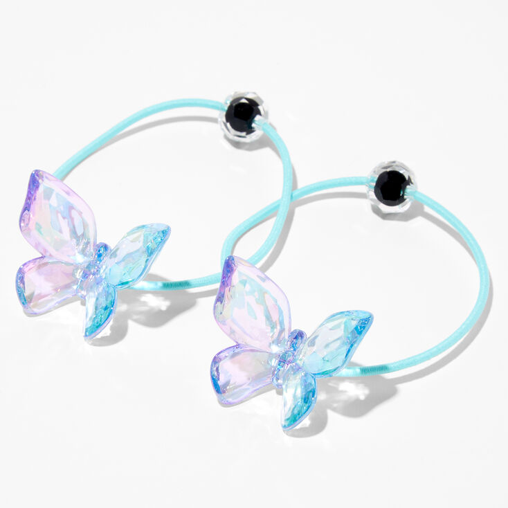 Blue Butterfly Beaded Hair Ties - 2 Pack,