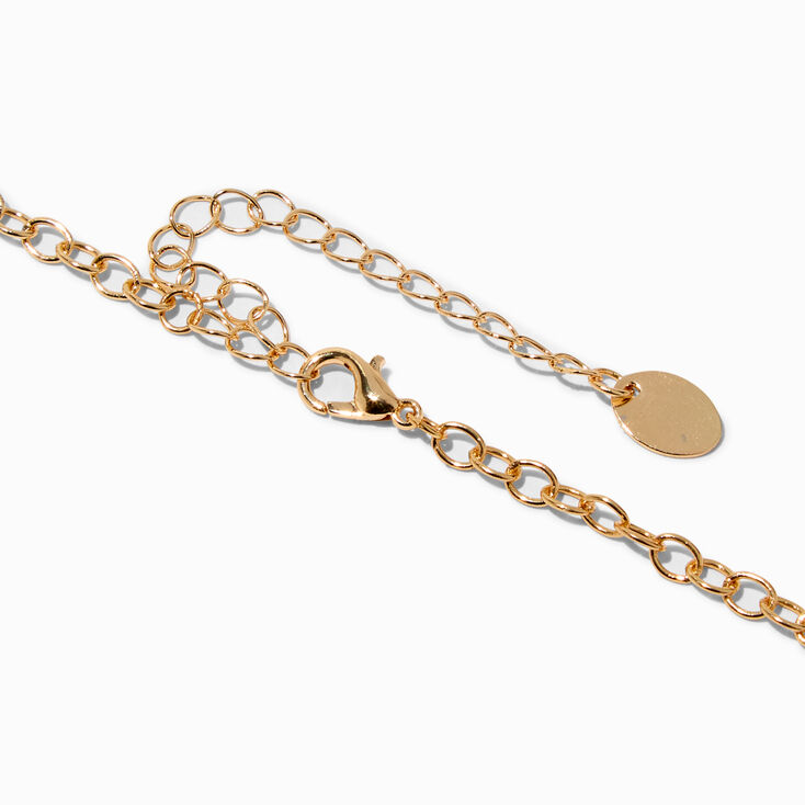 Gold-tone Pearl Station Chain Necklace,