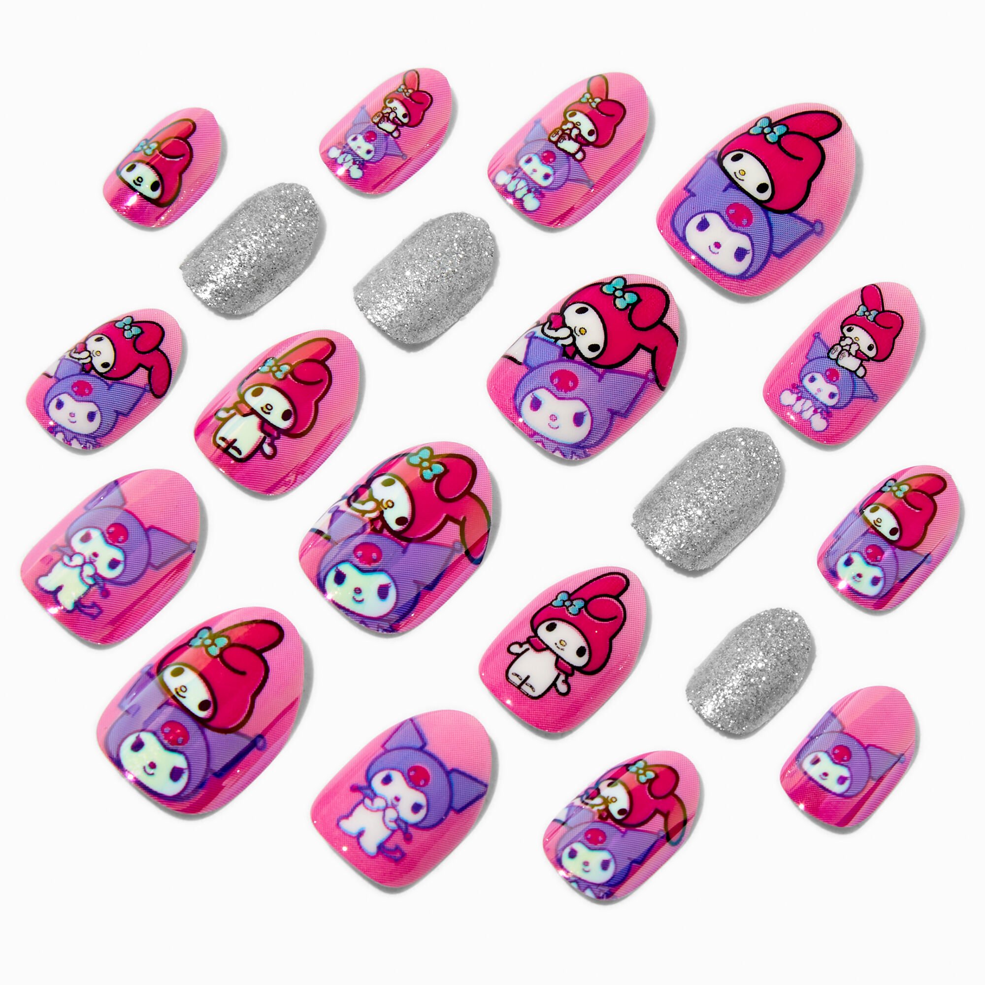 Sanrio® Claire's Exclusive My Melody™ & Kuromi™ Stiletto Press On Faux Nail Set - 20 Pack,