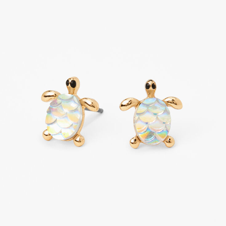 Gold Turtle Stud Earrings,