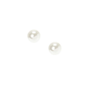 6MM White Pearl Stud Earrings,