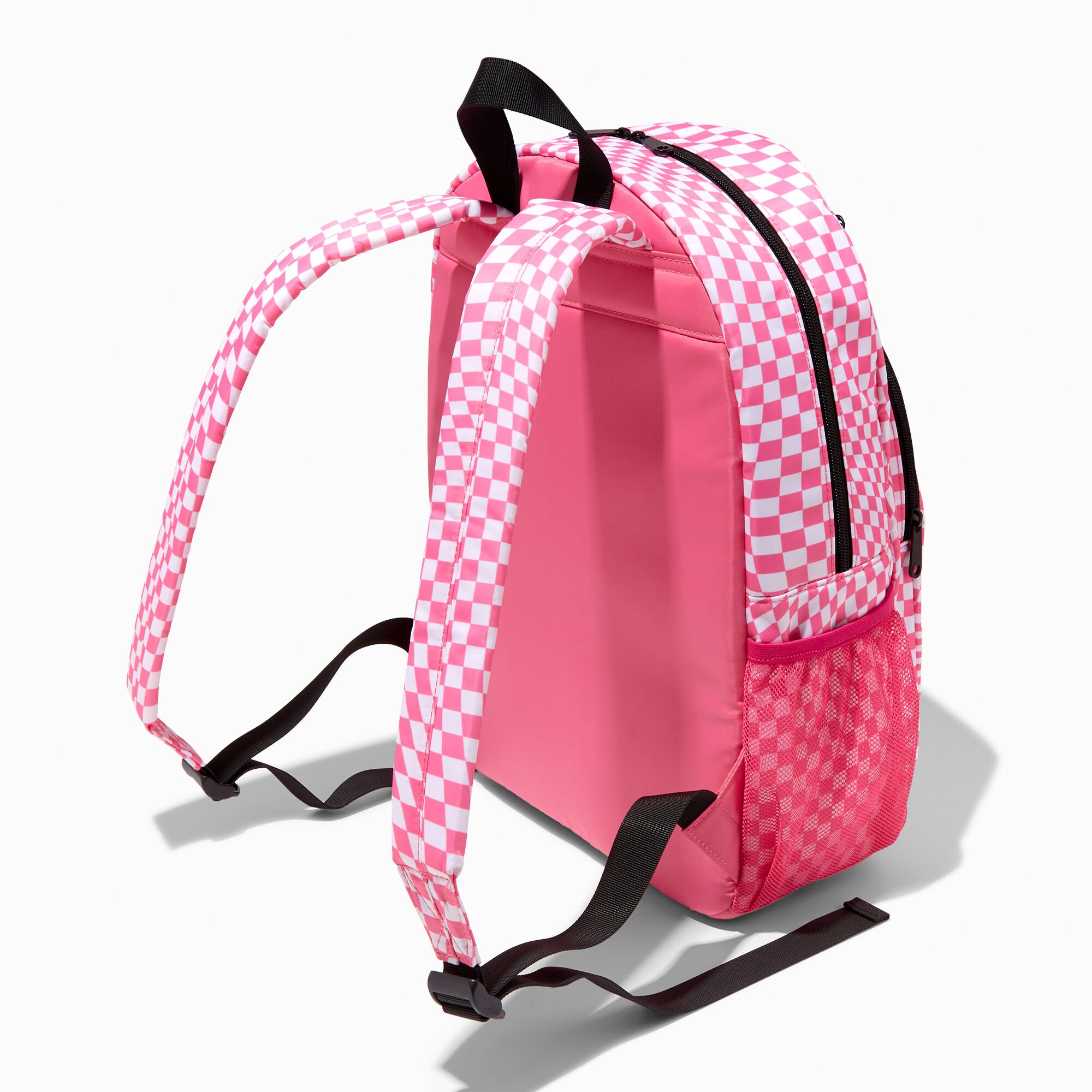 Pink Kaleidoscope Checkerboard Medium Backpack,
