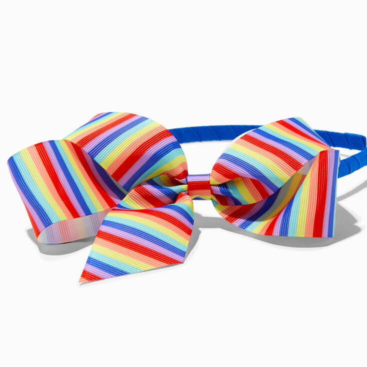 Claire&#39;s Club Rainbow Stripe Loopy Bow Headbands - 3 Pack,