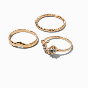 Gold Celestial Midi Rings - 3 Pack,
