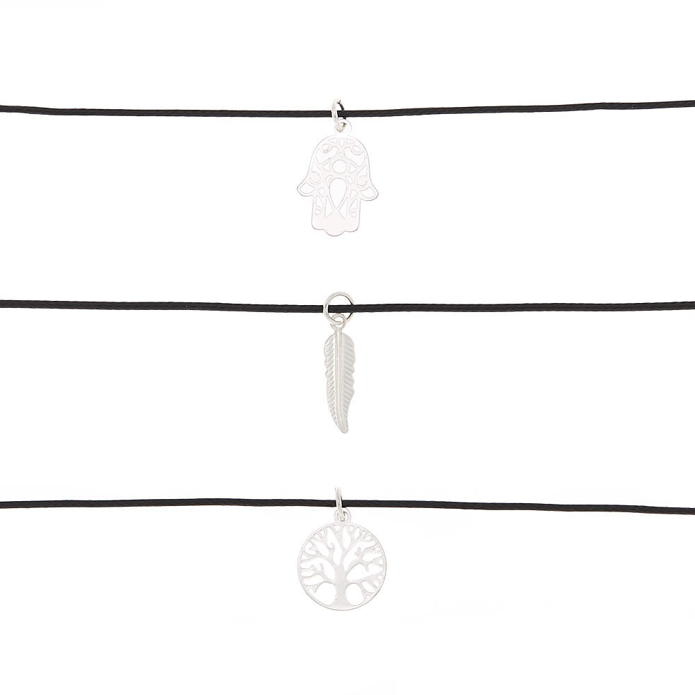 Symbolic Choker Necklaces - Black, 3 Pack,