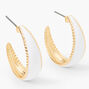 Gold-tone 20MM Textured Mini Hoop Earrings - White,