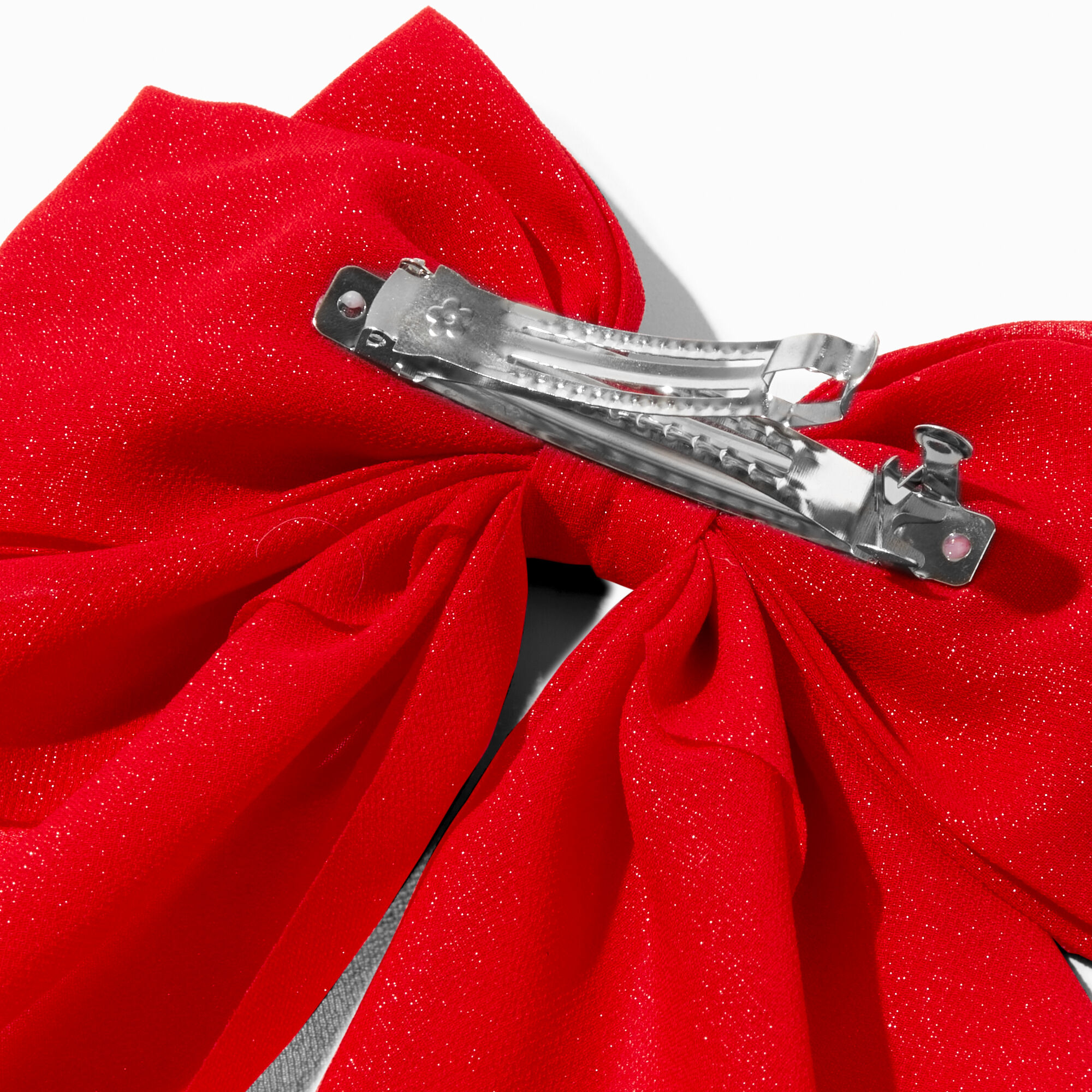 Red Long Tail Hair Bow Clip