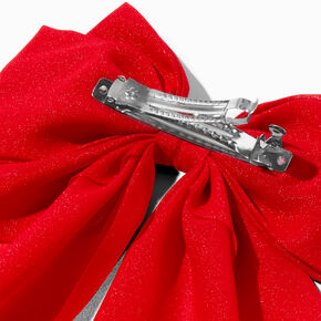 Red Long Tail Hair Bow Clip,