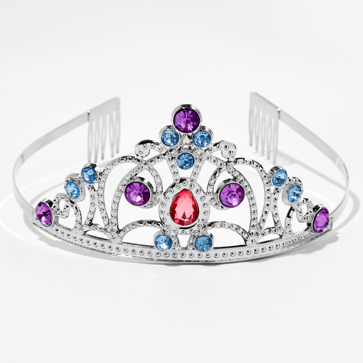 Claire&#39;s Club Silver Colored Gems Tiara,