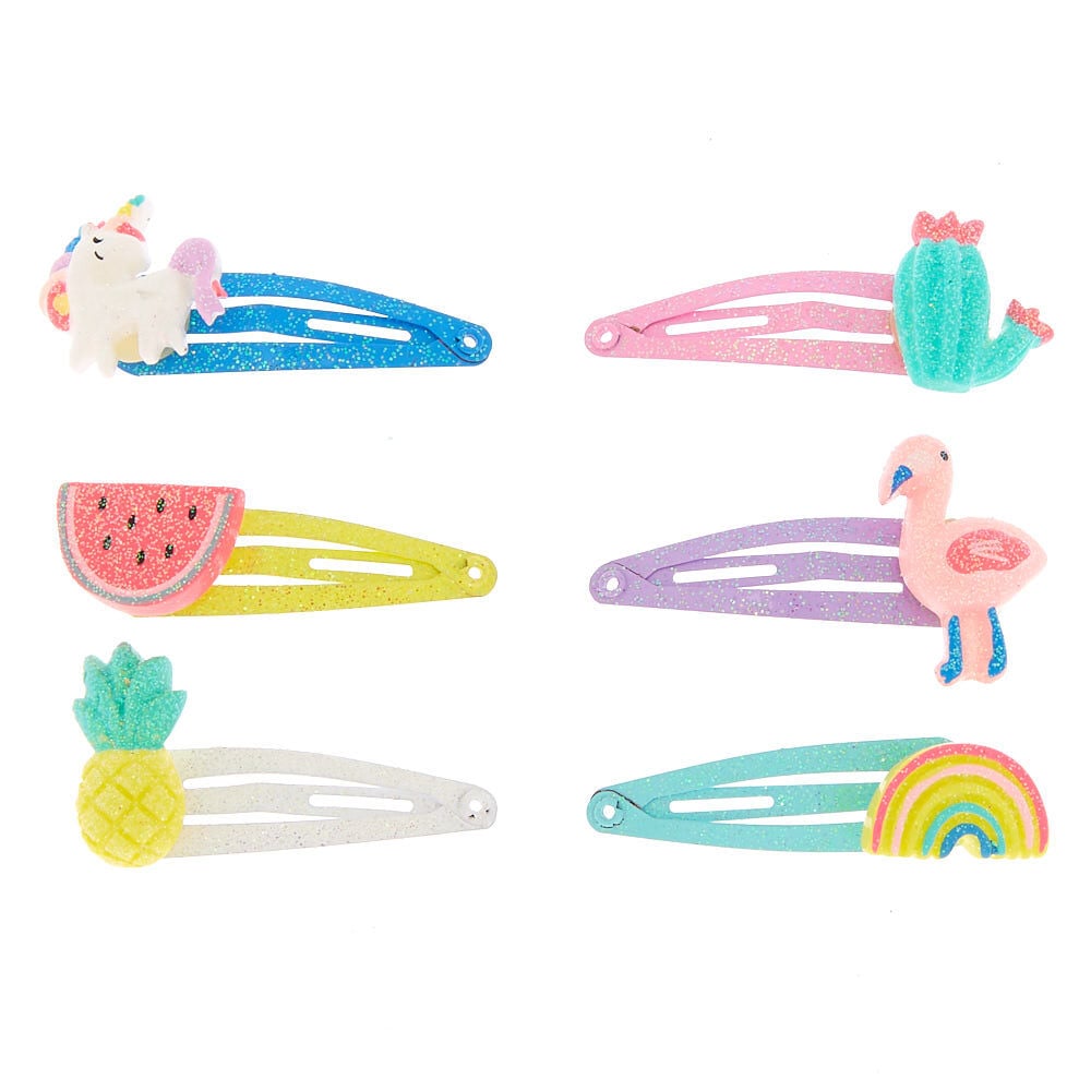 Claire's Club Pool Party Snap Hair Clips - 6 Pack,