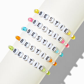 Best Friends Rainbow Beaded Stretch Bracelets - 5 Pack,