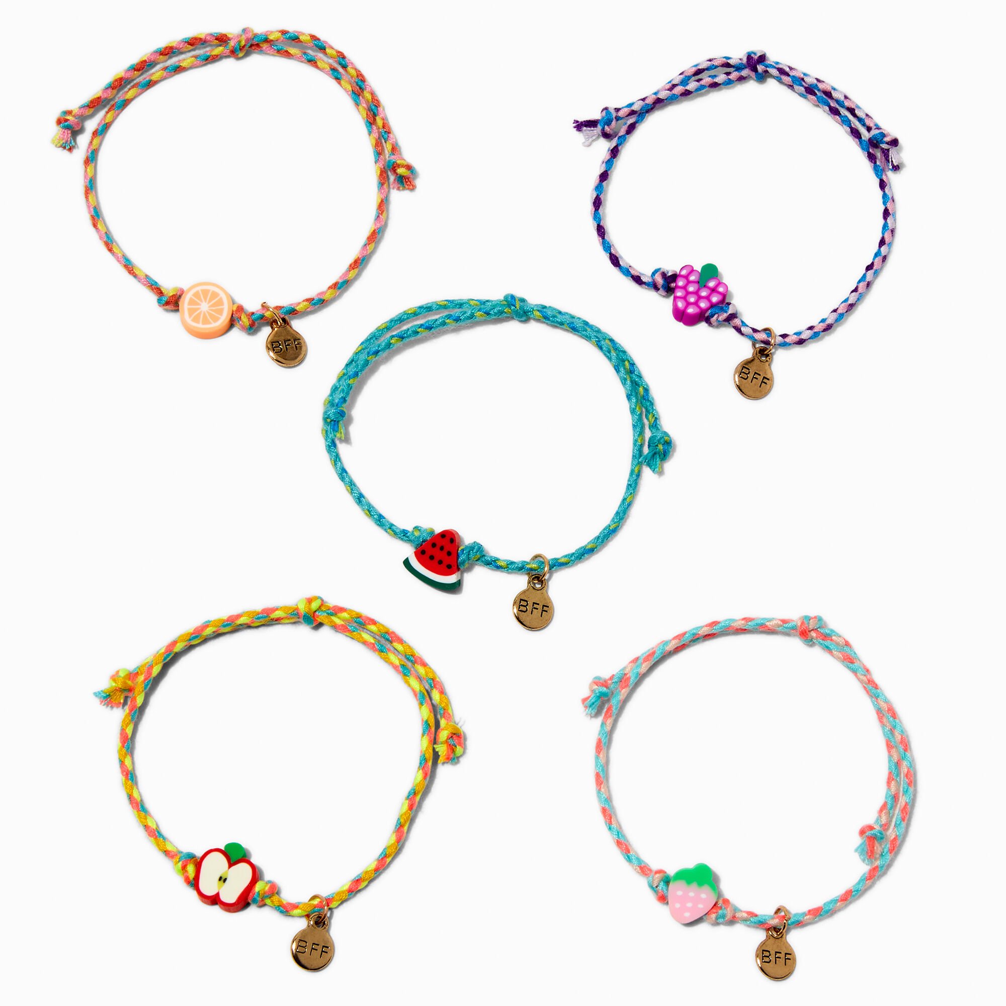 Best Friends Fruit Salad Adjustable Bracelets - 3 Pack,