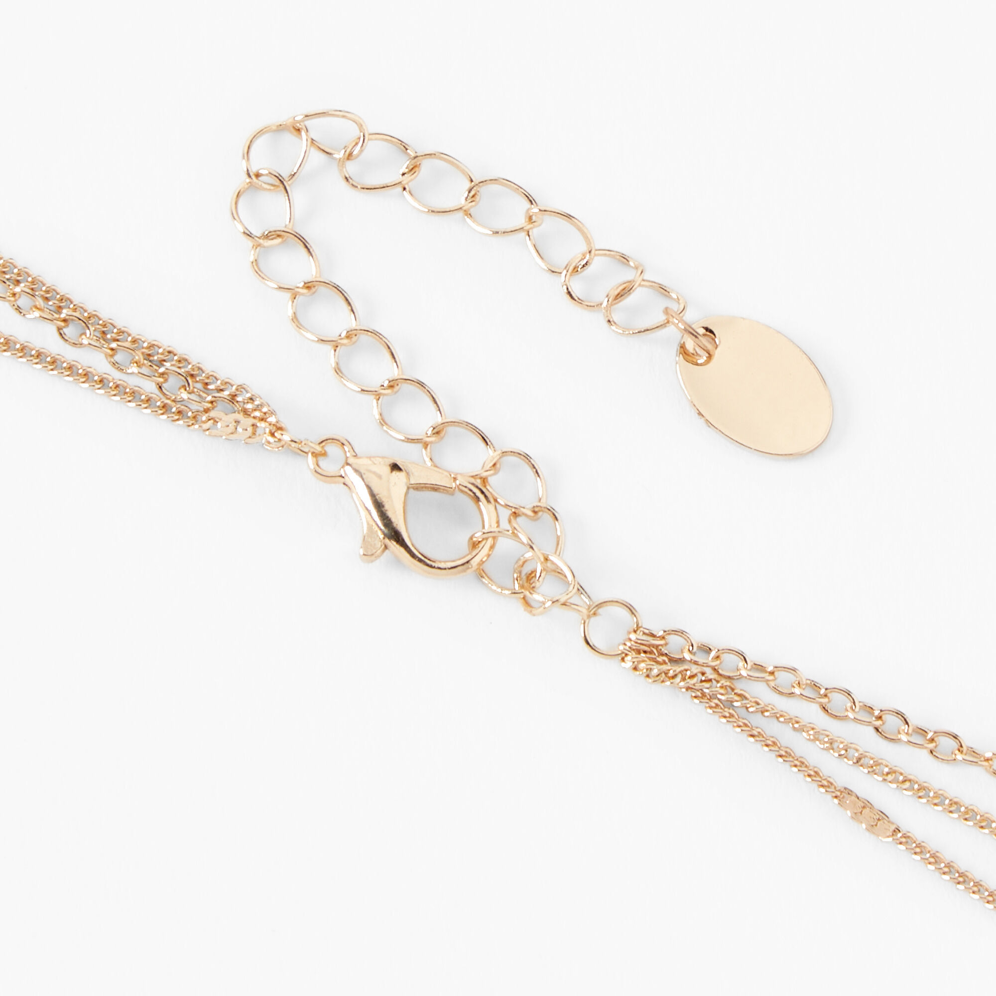 Black Evil Eye & Hamsa Gold Multi-Strand Necklace,