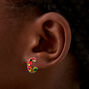 Rainbow Confetti Hoop Earrings,