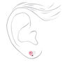 Sterling Silver Pink Yin Yang Heart Stud Earrings,