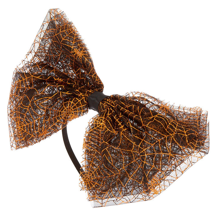 Claire's Serre-tête noir avec nœud toile d'araignée à paillettes