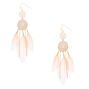 Gold 3.5&quot; Filigree Dreamcatcher Feather Drop Earrings - Pink,