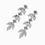 Crystal Leaf Linear Drop Earrings,