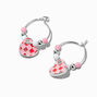 UV Color-Changing Heart Beaded Hoop 1&quot; Drop Earrings,