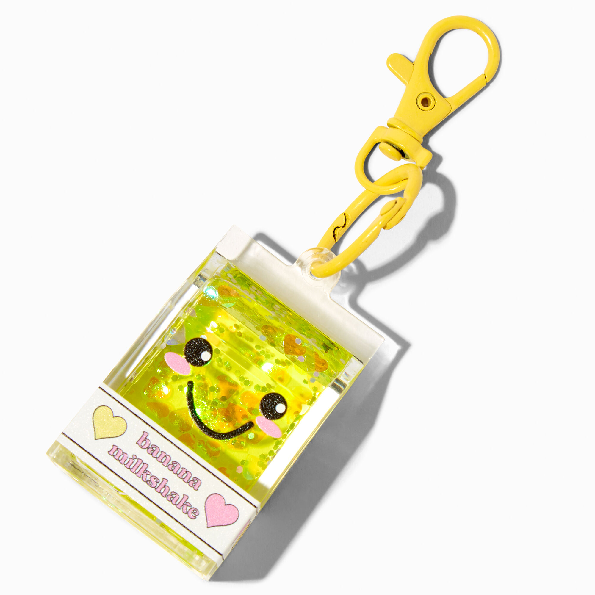 View Claires Banana Milkshake Carton WaterFilled Glitter Keyring information