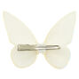 Mini barrette &agrave; papillon paillet&eacute; holographique - Blanc,