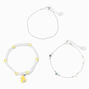 Lot de bracelets perl&eacute;s &eacute;toile canard en silicone couleur argent&eacute;e &#40;lot de 3&#41;,