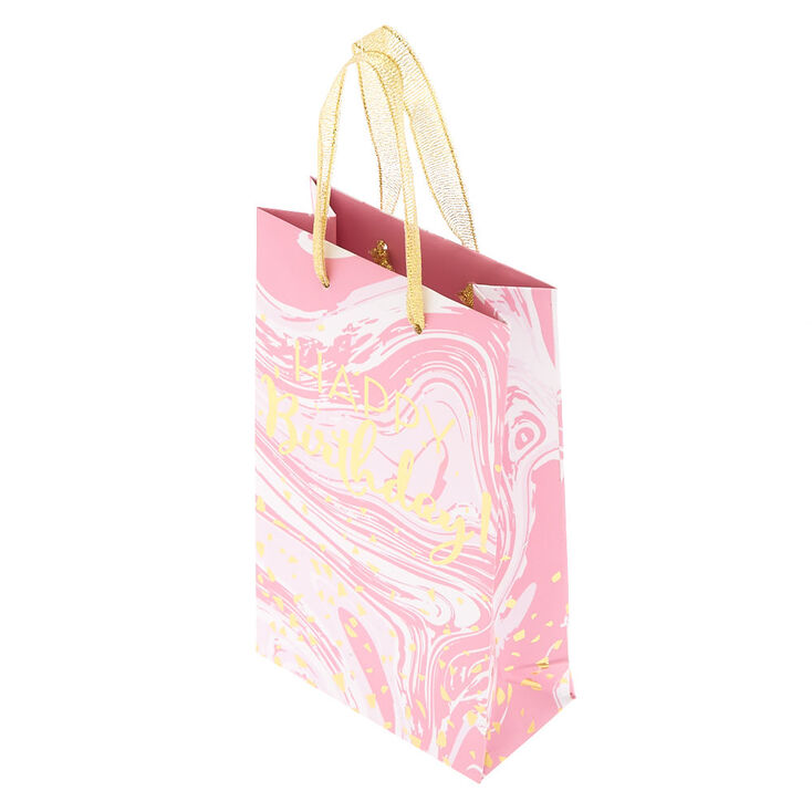 Small Speckled Marble Gift Bag - Pink,