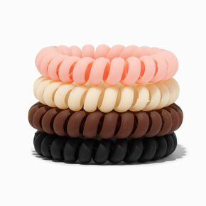 Mixed Neutral Spiral Hair Ties - 4 Pack,