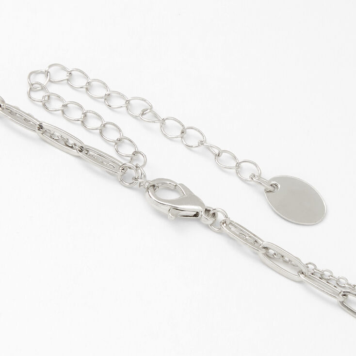 Collier &agrave; pendentif multi-rangs serpent couleur argent&eacute;e,