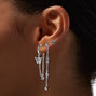 Silver-tone Butterfly Connector Earring Stackables Set - 3 Pack,