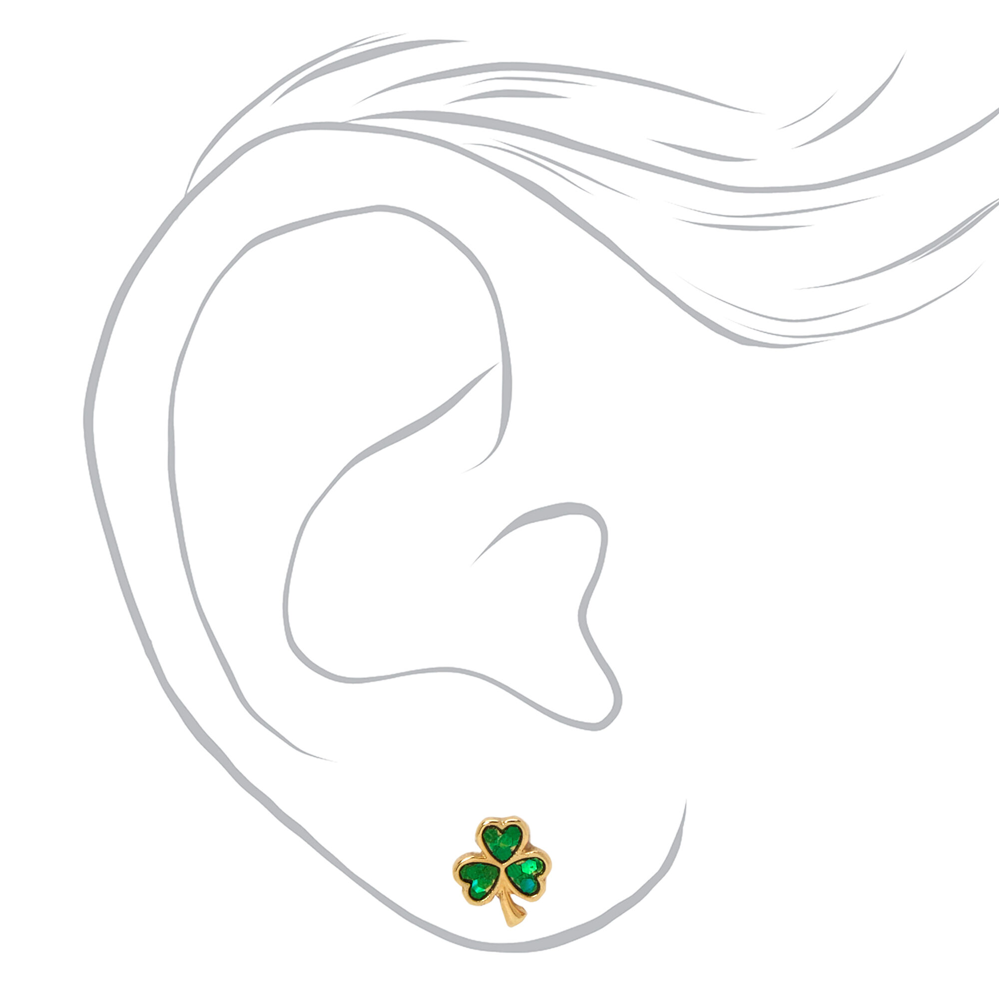 18kt Gold Plated Shamrock Stud Earrings,