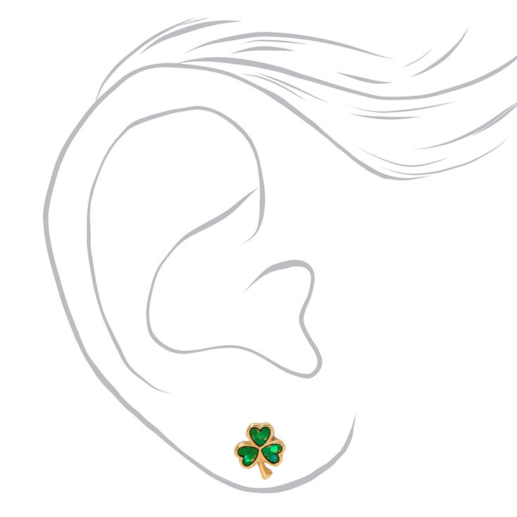 18kt Gold Plated Shamrock Stud Earrings,