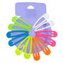 Neon Rainbow Snap Hair Clips - 12 Pack,
