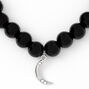 Silver Moon Beaded Stretch Bracelet - Black,