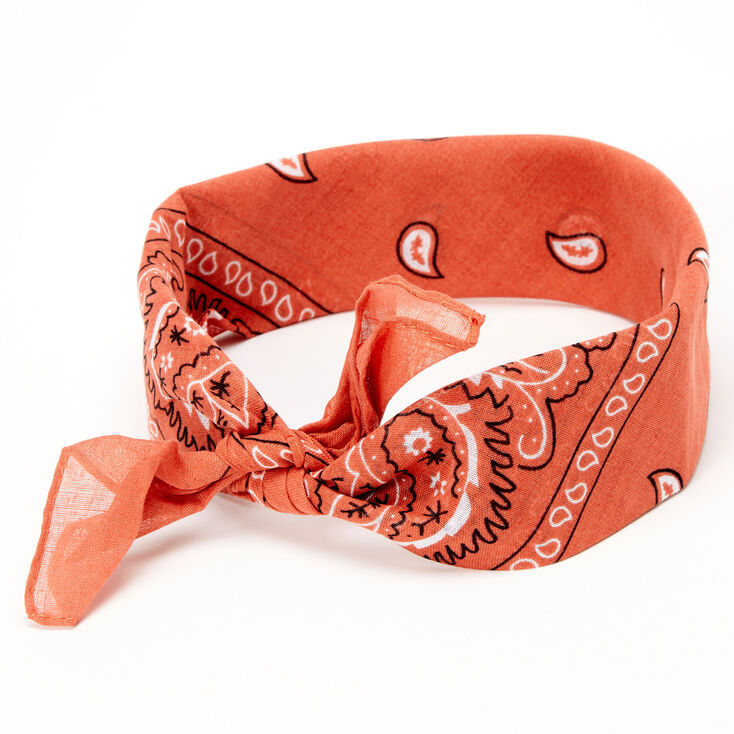 Bandeau bandana motif cachemire - Rouille,