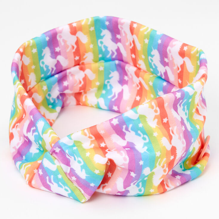 Claire's Bandeau à boutons licorne arc-en-ciel