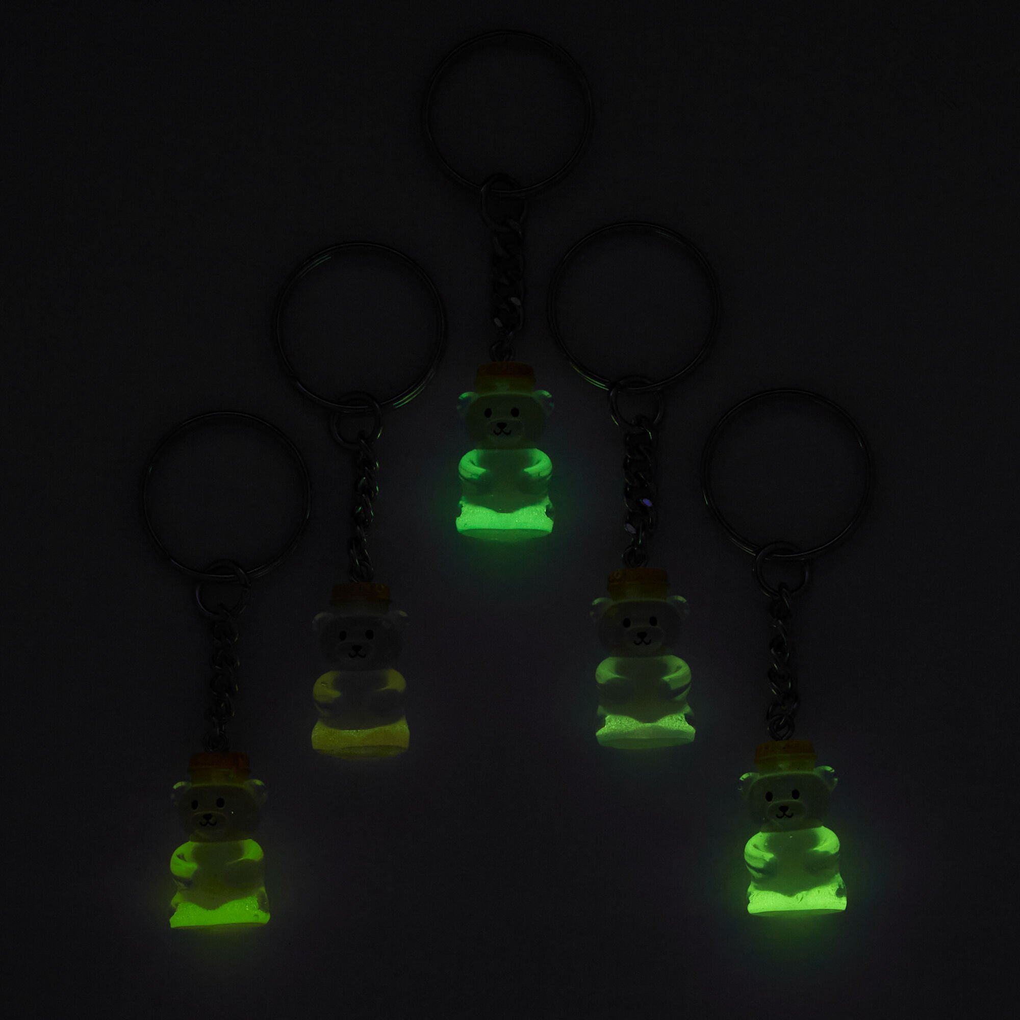 Honey Bears Glow In The Dark Best Friends Keychains - 5 Pack,