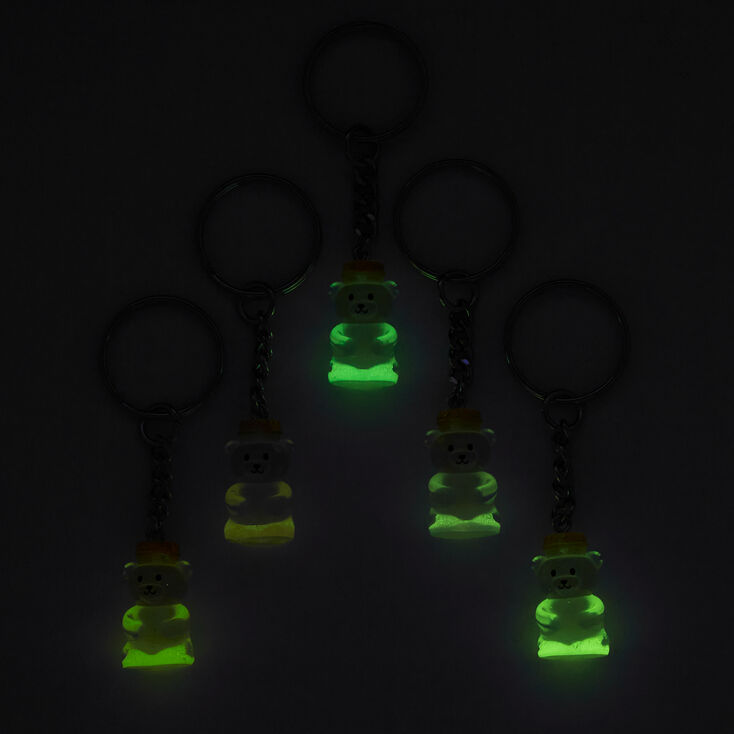 Best Friends Honey Bears Glow In The Dark Keyrings - 5 Pack,