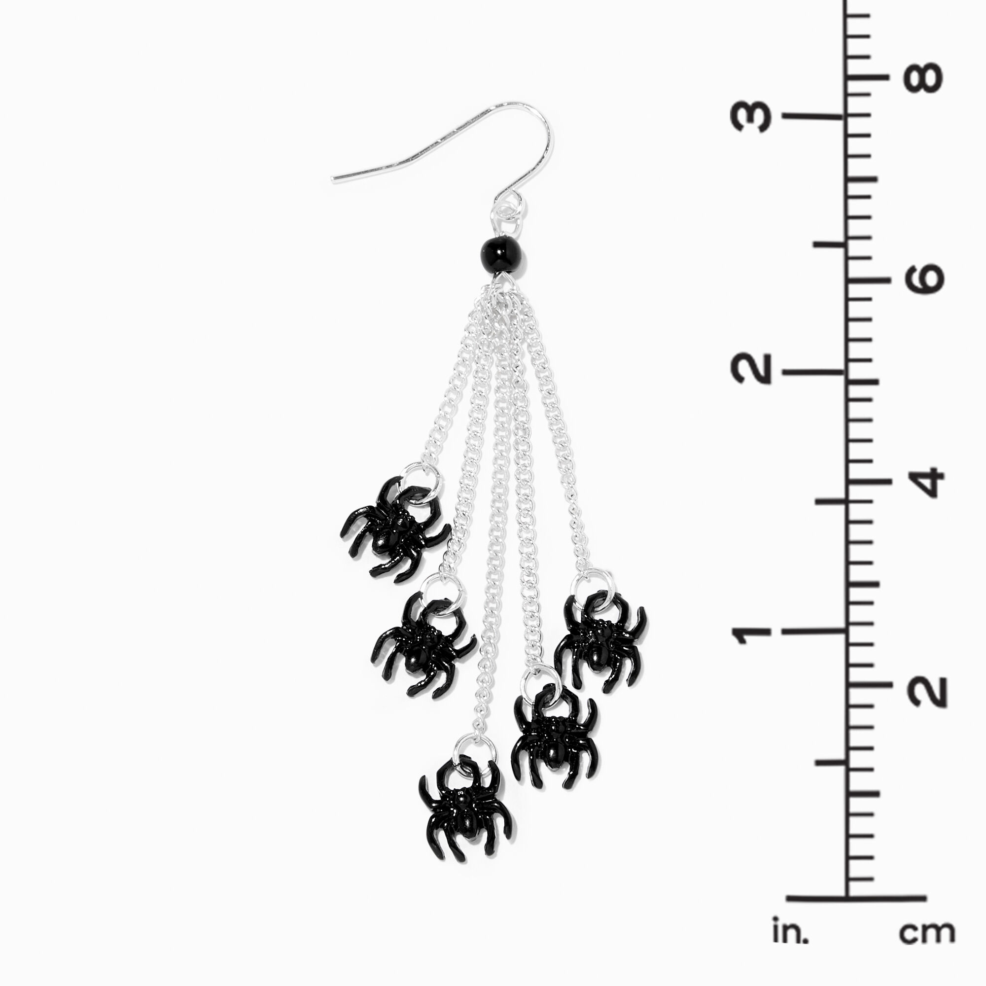 Black Spider 2" Drop Earrings,