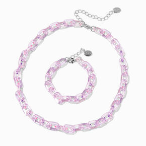 Claire&#39;s Club Purple Acrylic Chunky Chainlink Jewelry Set - 2 Pack,