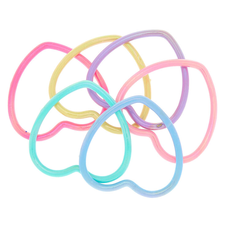 Claire&#39;s Club Heart Bangle Bracelets - 6 Pack,